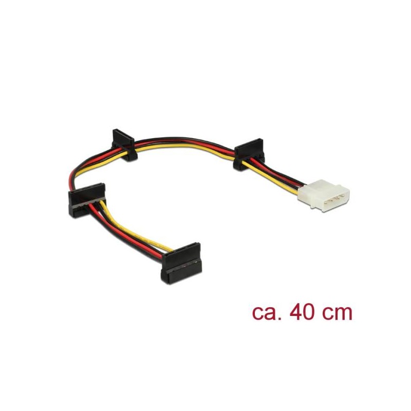 Delock - Adaptér napájení - 4 pinové interní napájení (Z) do SATA napájení (R) - 40 cm - vícebarevné
