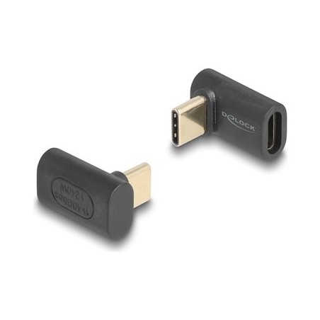 Delock - USB adaptér - 24 pin USB-C (M) úhlový do 24 pin USB-C (F) - Thunderbolt 4 - 48 V - 5 A - podpora napájení Power