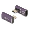 Delock - USB adaptér - 24 pin USB-C (M) levý/pravý úhel do 24 pin USB-C (F) - USB4 / Thunderbolt 3 / Thunderbolt 4 / Disp… 60288