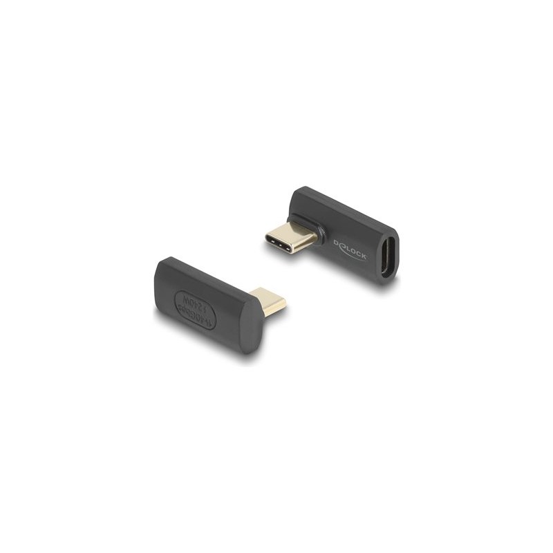 Delock - USB adaptér - 24 pin USB-C (M) levý/pravý úhel do 24 pin USB-C (F) - USB4 / Thunderbolt 3 / Thunderbolt 4 /
