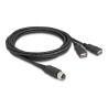 Delock - Sítový kabel adaptér - 8pinový M12-A (F) do USB 2.0 A (F) - 2 m - 4.5 mm - A-kódované - cerná