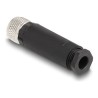 Delock - Sítový konektor - 3 piny M8 (F) do 3pólový šroubovací terminál (F) - 12.1 mm - IP67 - A-kódované - cerná