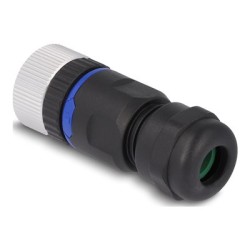 Delock - Sítový konektor - 5 pin M12 (F) do 5pólový šroubovací terminál (F) - 20 mm - IP67 - A-kódované - cerná