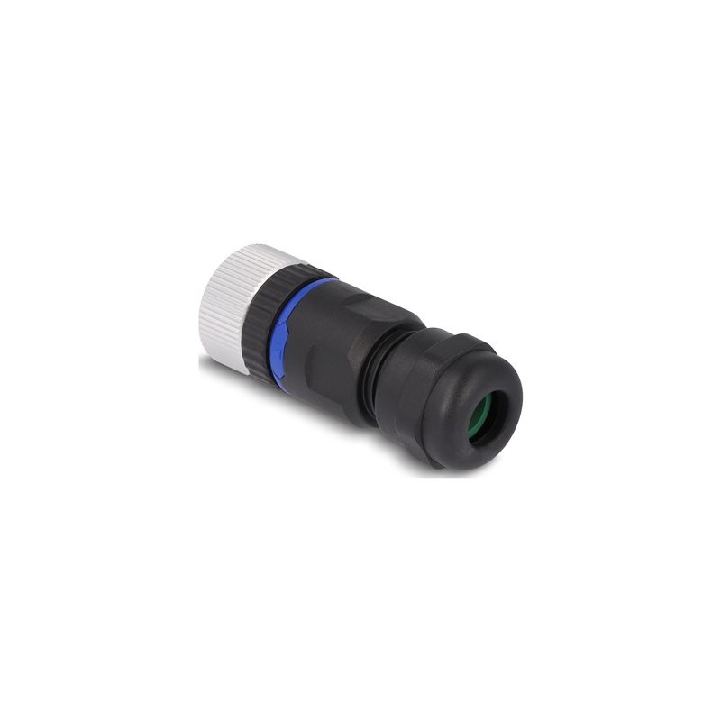 Delock - Sítový konektor - 5 pin M12 (F) do 5pólový šroubovací terminál (F) - 20 mm - IP67 - A-kódované - cerná