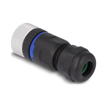 Delock - Sítový konektor - 5 pin M12 (F) do 5pólový šroubovací terminál (F) - 20 mm - IP67 - A-kódované - cerná