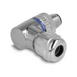 Delock - Adaptér konektoru k napájení - 4 piny M12 (M) pravoúhlý do šroubový terminál - 250 V - 4 A - A-kódované - stríbrná
