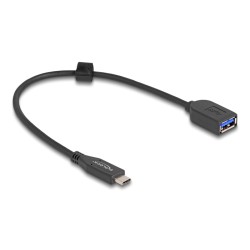 Delock - USB kabel - 24 pin USB-C (M) do USB (F) - 25 cm - rychlost prenosu dat až 10 Gbps, pozlacené kontakty - cerná