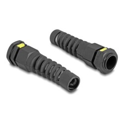 Delock - Tesnící spojka kabelu - M16, ventilace, odlehcení tahu, prachotesné a vodotesné IP68 - cerná, RAL 9005 (balení 2)