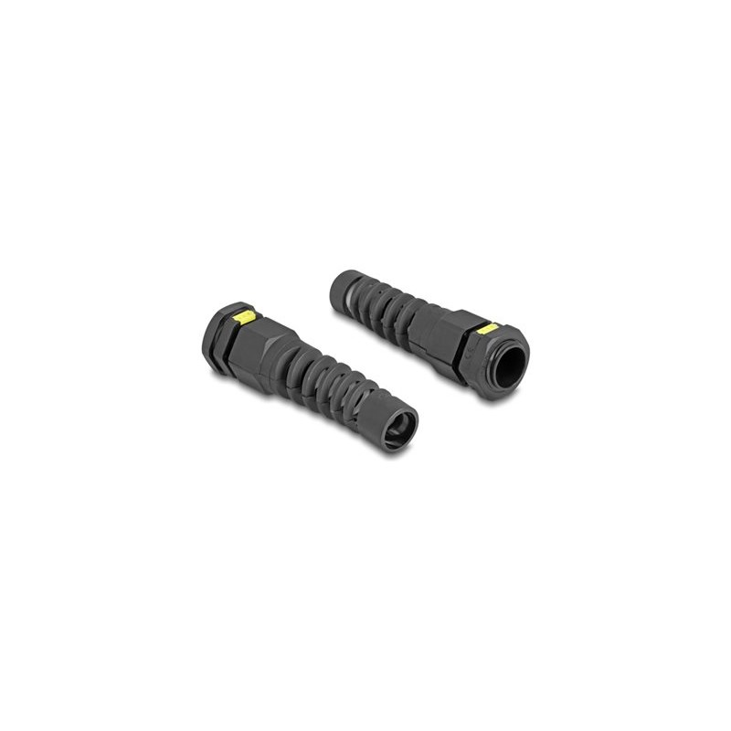 Delock - Tesnící spojka kabelu - M16, ventilace, odlehcení tahu, prachotesné a vodotesné IP68 - cerná, RAL 9005 (balení 2)