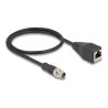 Delock - Sítový kabel - 8kolíkový M12 (M) do RJ-45 (F) - 50 cm - 6 mm - S/FTP - CAT 5e - X-kódovaný - cerná
