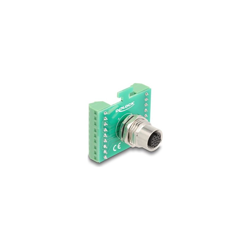 Delock - Sítový adaptér - 17 pin M12 (F) do 18pinový svorkový blok - A-kódované, pro instalaci