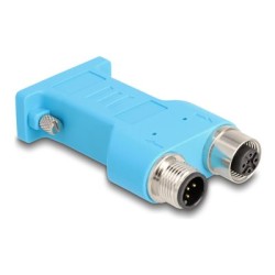 Delock - Serial splitter - DB-9 šroubovací do 5 pin M12-A úhel - adaptér sbernice CAN - modrá