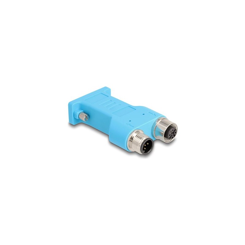 Delock - Serial splitter - DB-9 šroubovací do 5 pin M12-A úhel - adaptér sbernice CAN - modrá