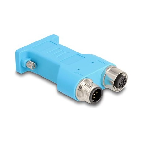 Delock - Serial splitter - DB-9 šroubovací do 5 pin M12-A úhel - adaptér sbernice CAN - modrá