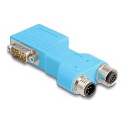 Delock - Serial splitter - DB-9 šroubovací do 5 pin M12-A - 90° konektor, adaptér sbernice CAN - modrá