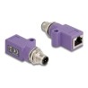 Delock - Sítový adaptér - 4 piny M12-D (M) se závitem do RJ-45 (F) - STP - CAT 5e - D-kódovaný - fialová