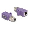 Delock - Sítový adaptér - 4 piny M12-D (F) se závitem do RJ-45 (F) - STP - CAT 5e - D-kódovaný - fialová