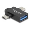 Delock - USB adaptér - USB (F) do 24 pin USB-C, Micro USB typ B (M) - USB 3.2 - 20 V - 2 A - Rychlé nabíjení, rychlost prenosu