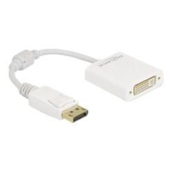 Delock - Video adaptér - DisplayPort (M) s jazýčkem do DVI-I (F) šroubovací - DisplayPort 1.1 - 15 cm - pasivní, 1080p podpora