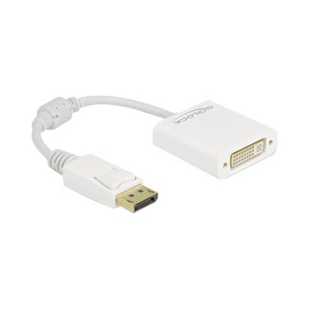 Delock - Video adaptér - DisplayPort (M) s jazýčkem do DVI-I (F) šroubovací - DisplayPort 1.1 - 15 cm - pasivní, 1080p podpora