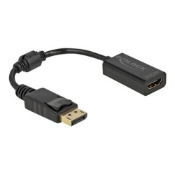 Delock - Video adaptér - DisplayPort s piny (male) zamykací do HDMI se zdířkami (female) - 15 cm - černá - pasivní konvertor