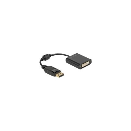 Delock - Kabel adaptéru - DisplayPort (M) s jazýčkem do DVI-I (F) šroubovací - DisplayPort 1.1 - 15 cm - pasivní - černá