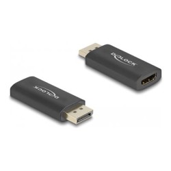 Delock - Video adaptér - DisplayPort s piny (male) do HDMI se zdírkami (female) - cerná - aktivní, podpora HDR10