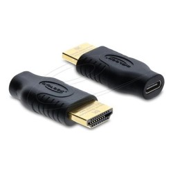 Delock - Ultra High Speed - video adaptér - USB-C s piny (male) do HDMI se zdírkami (female) - cerná - podpora 8K60Hz (7680 x