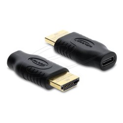 Delock - High Speed - video adaptér - USB-C s piny (male) do HDMI se zdírkami (female) - cerná - podpora 4K60 Hz (3840 x 2160)