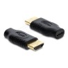 Delock - High Speed - video adaptér - USB-C s piny (male) do HDMI se zdírkami (female) - cerná - podpora 4K60 Hz (3840 x 2160)