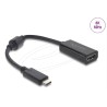 Delock - Kabel adaptéru - USB-C s piny (male) do HDMI s piny (male) - 15 cm - cerná - podpora 8K60Hz (7680 x 4320), podpora