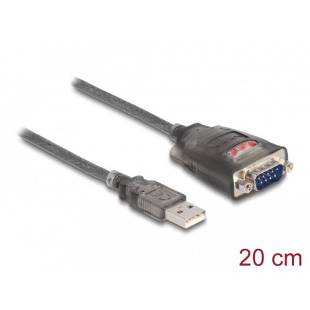 Delock - Sítový adaptér - USB - RS-232 - cerná, pruhledná