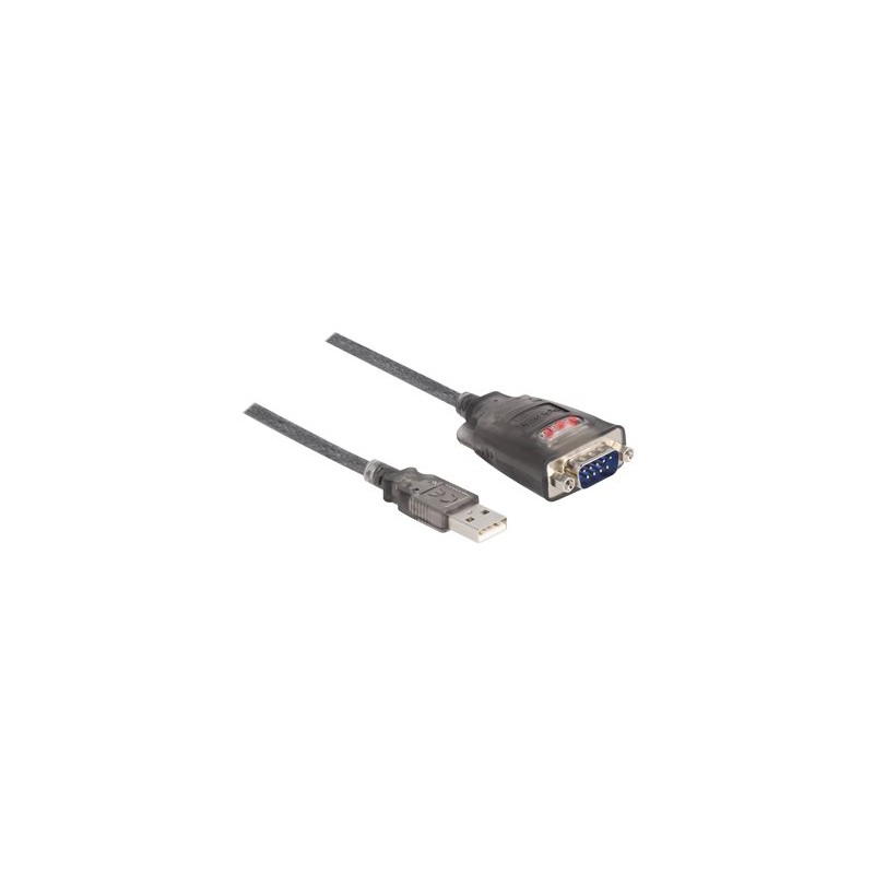 Delock - Sériový adaptér - USB 2.0 - RS-232 - pruhledná