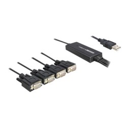 Delock USB 2.0 4 x Serial Adapter - Sériový adaptér - USB - RS-232 x 4 61887