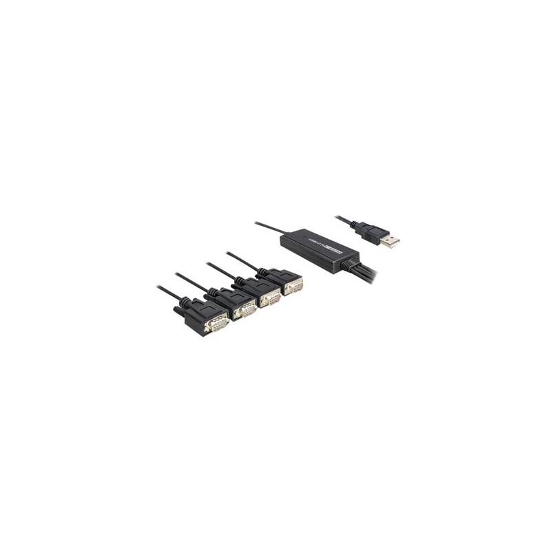Delock USB 2.0 4 x Serial Adapter - Sériový adaptér - USB - RS-232 x 4 61887
