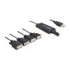 Delock USB 2.0 4 x Serial Adapter - Sériový adaptér - USB - RS-232 x 4 61887