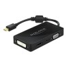 Delock - Video adaptér - Mini DisplayPort s piny (male) do HD-15 (VGA), mini-phone stereo 3.5 mm, DVI-I, HDMI, Micro USB typ B