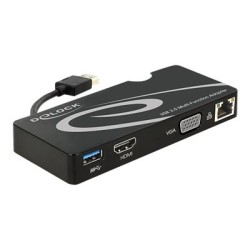 Delock - Dokovací stanice - USB - VGA, HDMI - 1GbE