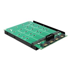 Delock 3.5" Converter 4 x SATA 7 Pin 4 x M.2 NGFF - Radic úložište - 4 Kanál - SATA 6Gb/s - SATA 6Gb/s