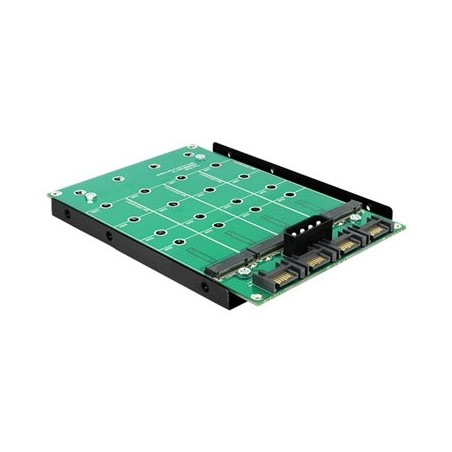 Delock 3.5" Converter 4 x SATA 7 Pin 4 x M.2 NGFF - Radic úložište - 4 Kanál - SATA 6Gb/s - SATA 6Gb/s