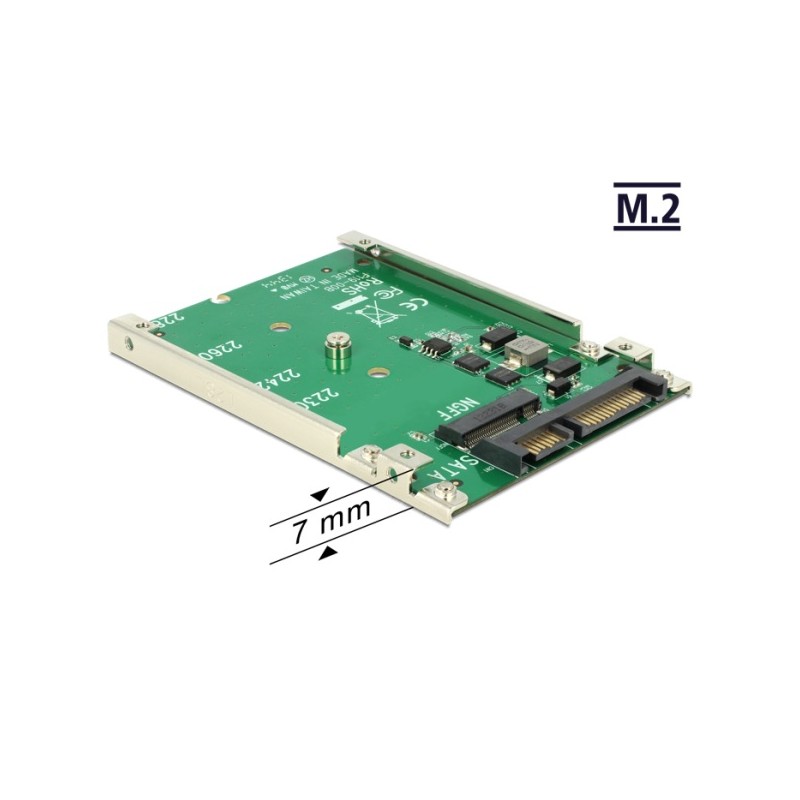 Delock Converter 22 pin M.2 NGFF - Řadič úložiště - SATA 6Gb/s - SATA 6Gb/s