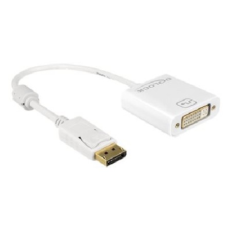Delock - Adaptér DisplayPort - DisplayPort (M) do DVI-I (F) - 20 cm - bílá