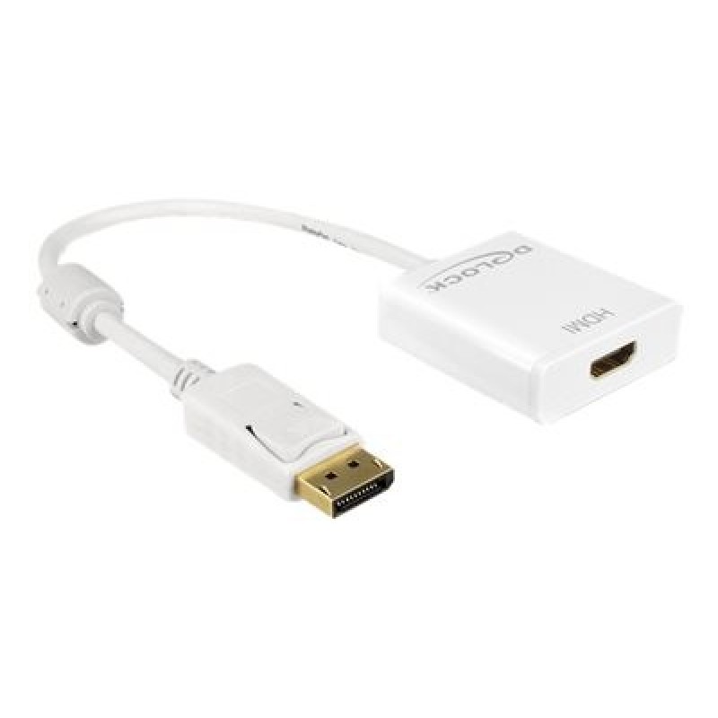 Delock Adapter Displayport 1.2 male HDMI female 4K Active - Nástroj pro převod videa - Parade PS171 - DisplayPort - HDMI - bílá