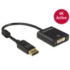 Delock - Adaptér DisplayPort - DisplayPort (M) do DVI-I (F) - 20 cm - aktivní - černá