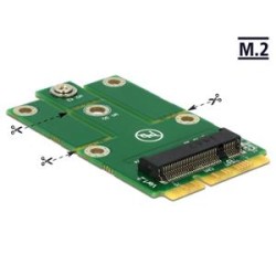 Delock Adapter MiniPCIe M.2 NGFF - Řadič úložiště - M.2 - 1 Kanál - M.2 Card - PCIe