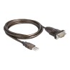 Delock - USB / sériový kabel - USB (M) do DB-9 (M) šroubovací - 1.5 m - průhledná černá