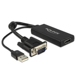 Delock - Nástroj pro převod videa - VGA - HDMI - černá - maloobchod