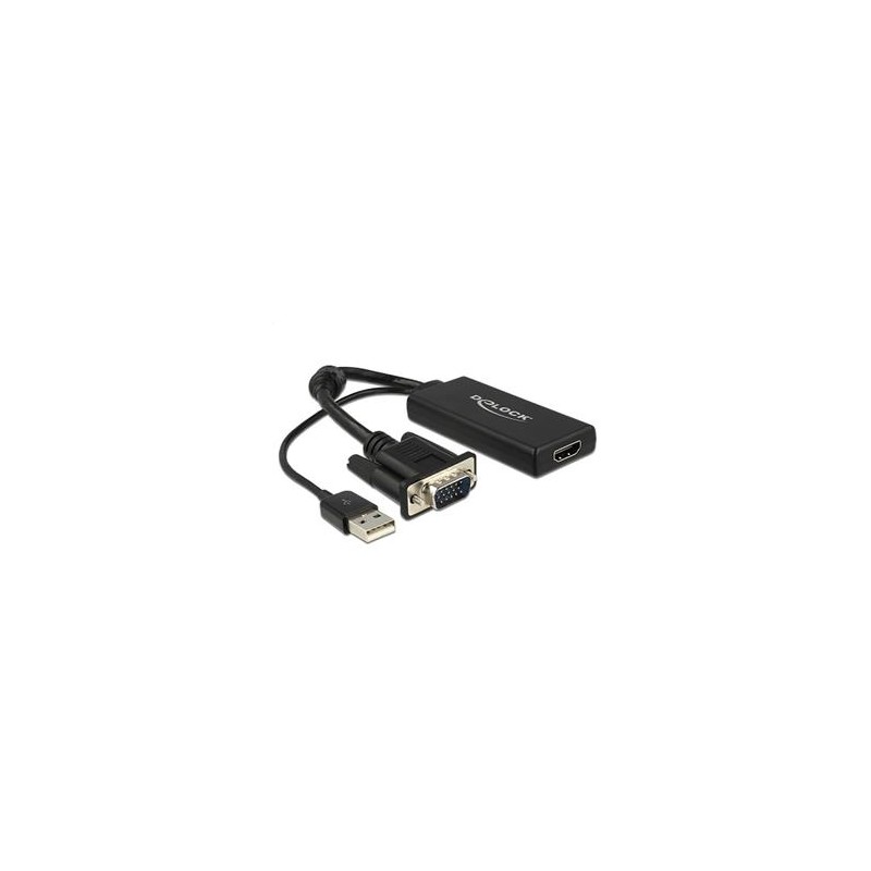 Delock - Nástroj pro převod videa - VGA - HDMI - černá - maloobchod