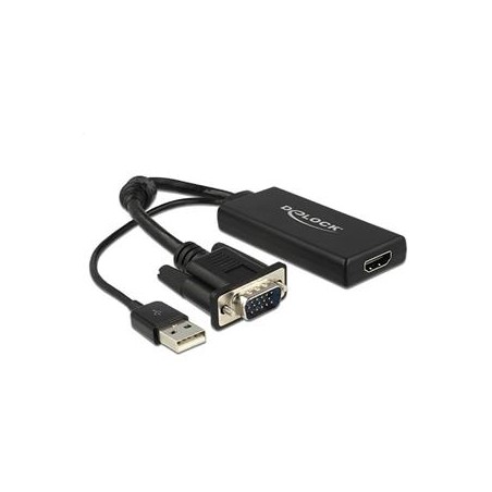 Delock - Nástroj pro převod videa - VGA - HDMI - černá - maloobchod