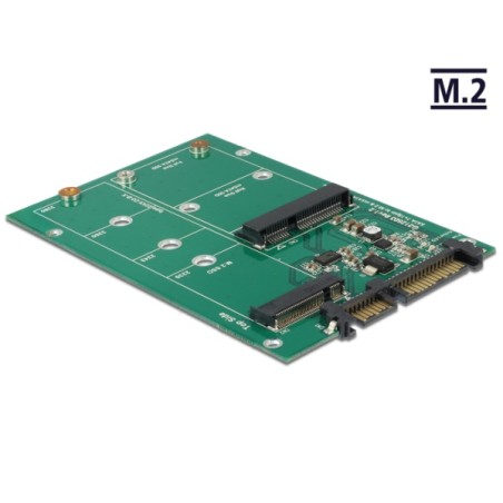 Delock Converter SATA 22 Pin 1 x M.2 NGFF + 1 x mSATA - Bay adaptér pro datový sklad - 2,5"/mSATA/M.2